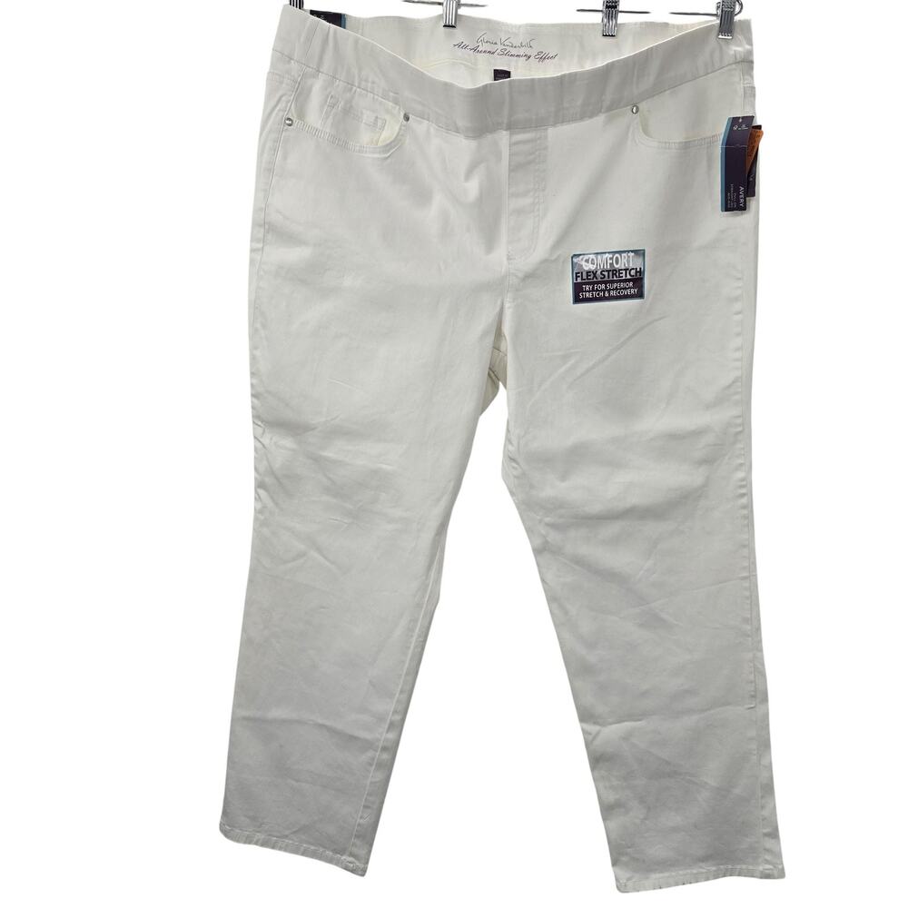 Gloria Vanderbilt White Avery Pull On Straight Pants Size 24W